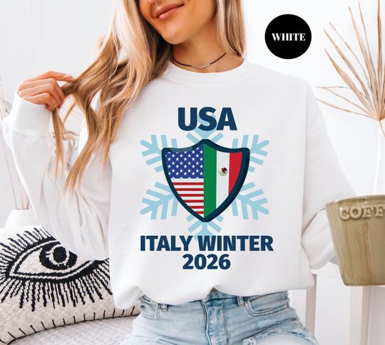 Discover USA Winter Sports Sweatshirt Italy Skiing 2026 Shirt Snowboarding Skating T-Shirt Cozy Gift