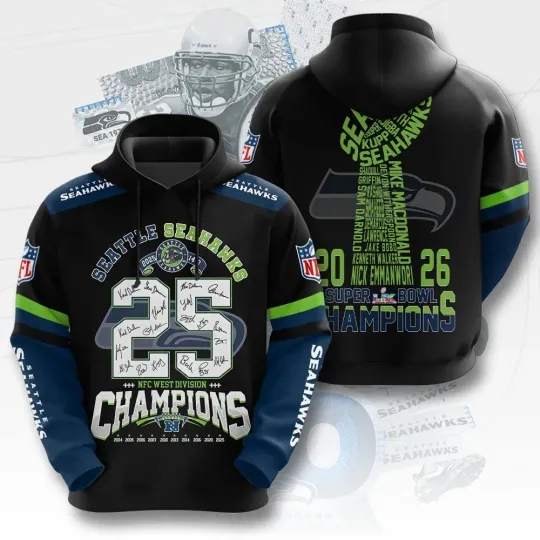 Seattle Seahawk 3D Apparel Unisex AOP Hoodie