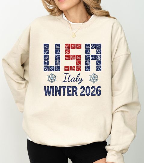 Discover Winter Sports 2026 Sweatshirt, Milano Cortina 2026 Winter Games Sweat, Snowboarding Ice Hockey Figure Skating Sweats