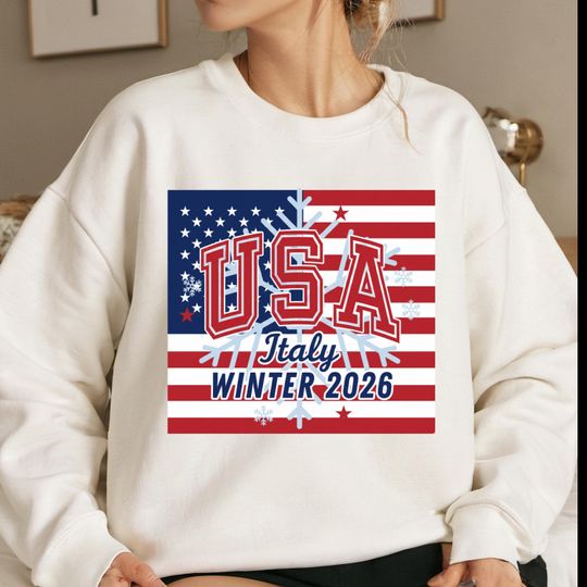 Discover USA Winter Games SPORTS 2026 Sweatshirt, Italy Winter Sports Shirt, USA Team Shirt