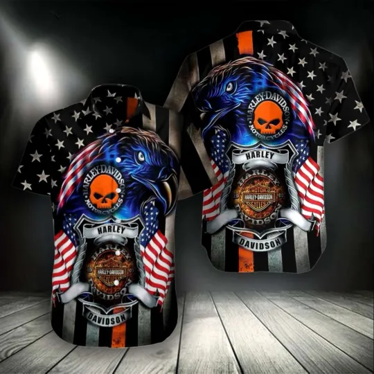 Discover Harley Motor Racing Davidson Casual Button Down Shirt