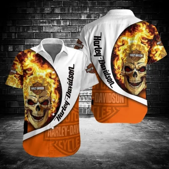 Discover Harley Motor Racing Davidson Casual Button Down Shirt