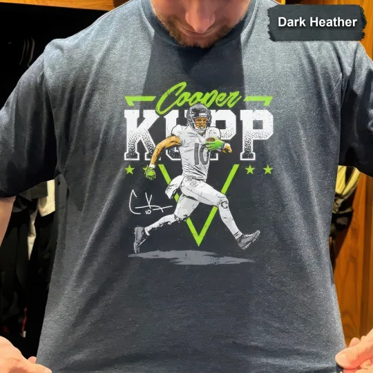 Discover Cooper Kupp Seattle Seahawks Triangle Name Autographed T-Shirt Fan