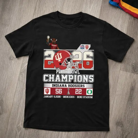 Discover Indiana 2026 Peach Bowl Game Champions Score T-Shirt