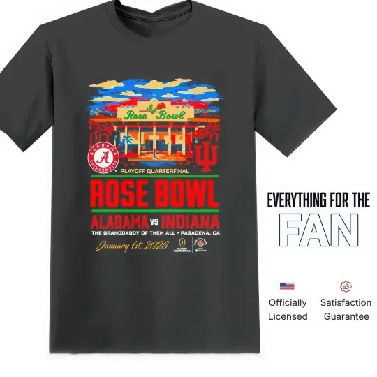 Discover Crimson Tide vs Hoorsers 2026 Rose Bowl Stadium T-Shirt