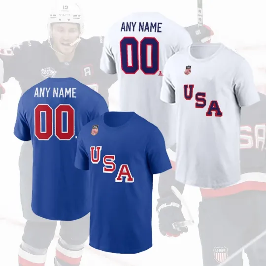 Discover US Hockey Team Custom Name and Number Personalized Fan Gear Edition