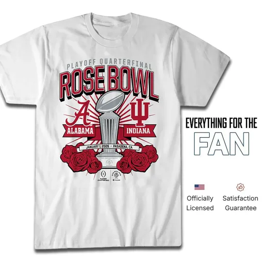 Discover Crimson Tide vs Hoosiers Playoff Quarterfinal Rose Bowl January 2026 Shirt