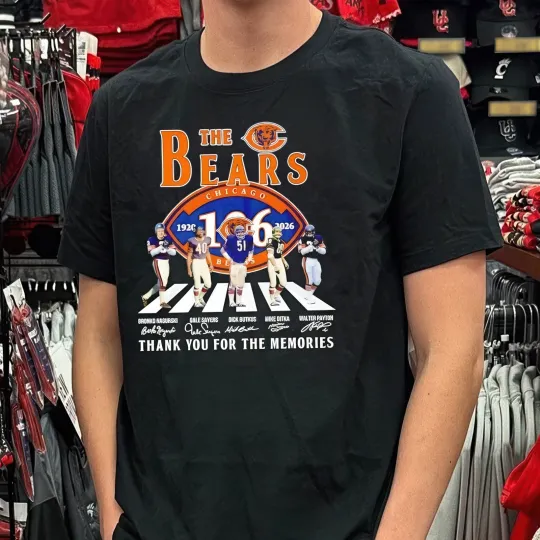 Discover The Chicago Bears 1920 2026 Thank You Player Walking T-Shirt