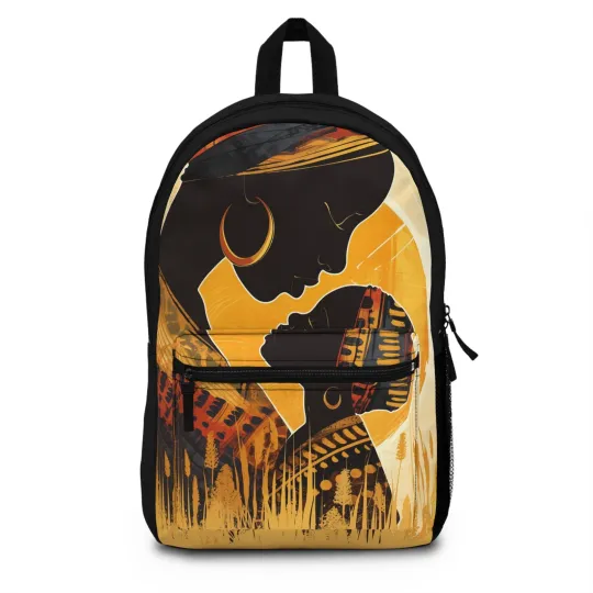 Discover Silhouette of African Mother and Child Backpack, Afrocentric Art