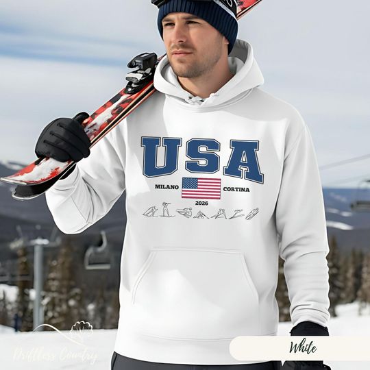 USA Winter Games 2026 Hoodie, Milano Cortina Winter Olympics Hooded Sweatshirt