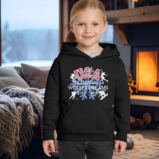 Discover USA Chasing Winter Dreams Shirt, Winter Games 2026 Italy Inspired Tee, Winter Sports Fan Apparel