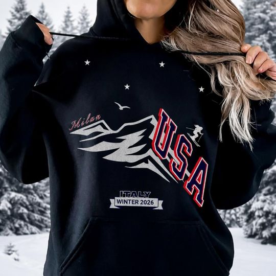 Discover Winter SPORTS 2026 Hoodie, USA Winter Sports Sweatshirt-Snow Skiing, Snowboarding, Ice Hockey, Skating, USA Team Sport Gift for Sports Fan