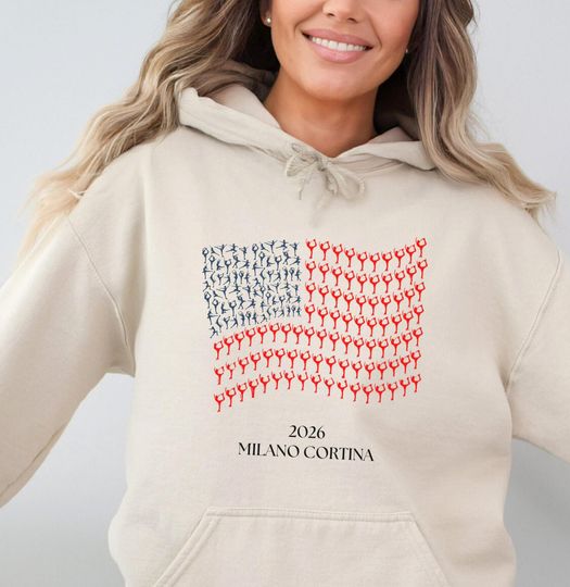 Discover Winter SPORTS 2026 Hoodie, USA Winter Sports Sweatshirt-Snow Skiing, Snowboarding, Ice Hockey, Figure Skating, USA Team Sports Fan Gift