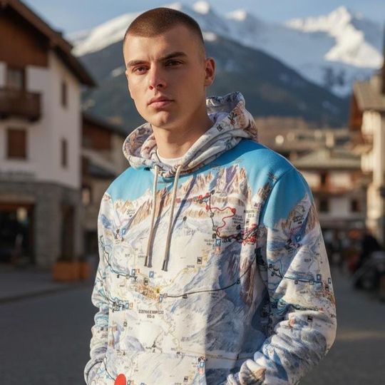 Discover Winter Games 2026 Cortina d'Ampezzo Ski Map Hoodie | Piste Map Pullover