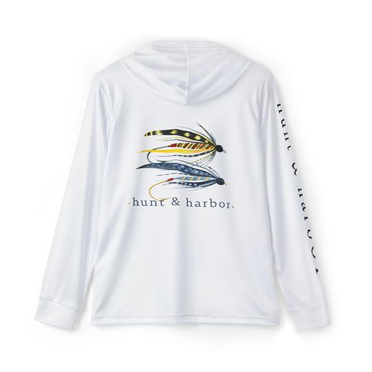 Discover Men's Fishing Flies Hoodie: UPF 50+ Sun Protection