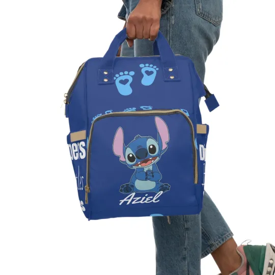 Discover Cartoon Stitch Diaper Backpack, Practical Bag, Perfect Baby Shower Gift