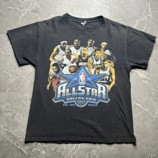 Discover Vtg 2010 NBA All Star Game Kobe LeBron AI Duncan Mens T-Shirt Medium