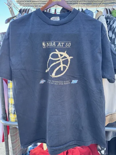 Discover Vintage NBA T-shirt XL Men's Black: 50-year 1997 All Star Game Single Stitch USA