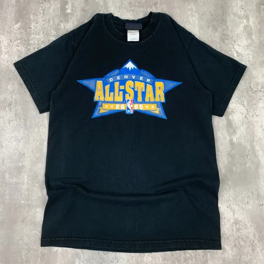 Discover Vintage Denver Nuggets All Star Game T-Shirt Mens S Black NBA Basketball 2005