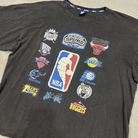 Discover Vintage 2000 Y2K NBA All Star Logo Print Shirt 2XL Pacers Knicks Celtics Nuggets
