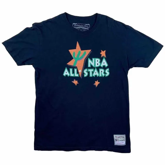 Discover Vintage 1995 NBA All Stars T Shirt Phoenix Black Cactus Unisex Large Textured