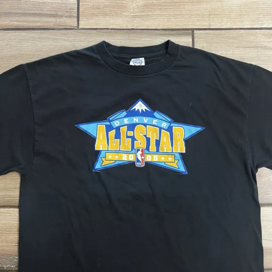 2005 Vintage Denver All Star Game T SHIRT XLarge 2 Sided NBA Rare Kobe Lebron