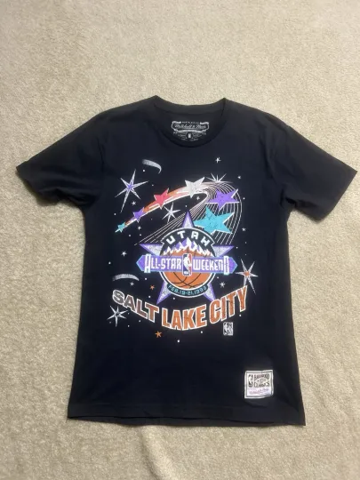 Discover Mitchell & Ness 1993 All Star Weekend Utah T Shirt Men's Medium Black  NBA