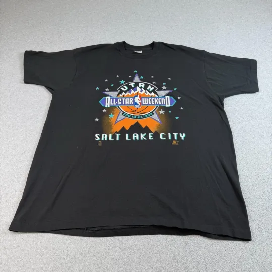 Discover Vintage NBA All-Star Weekend Utah Starter Shirt Mens 3XL Black Basketball 1993