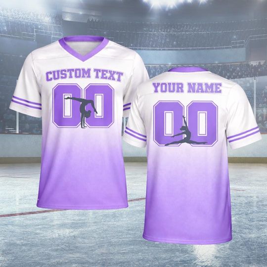 Discover Custom Gymnastics Football Jersey, Personalized Gymnastics Mom Shirt Matching Team Shirt Girl Gymnastic Gift Baby Gymnast Toddler Youth