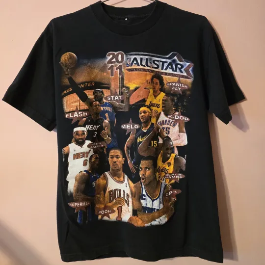 Discover VINTAGE NBA All Star Game Shirt 2011 Sz M Kobe Rap Tee Parking Lot Style