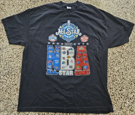Vintage NBA All Star Game 2008 T-shirt 2XL Kobe Bryant, LeBron James, Allen etc.