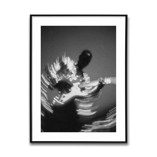 Discover A Guitarist Playing The Guitar On The Street With Lights; Black & White Wall Art Poster, Vintage Print, Photography Prints, Aesthetic Poster