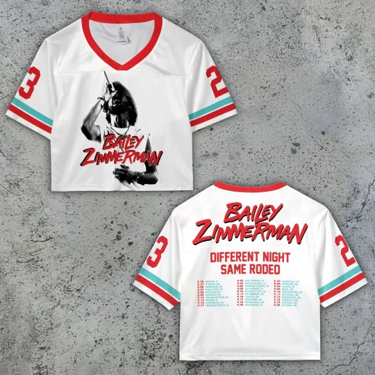 Discover Bailey Zimmerman Tour 2026 Crop Top Mesh Baseball Jerseys