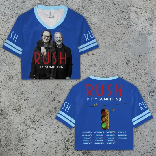 Discover Rush Fifty Something Tour Crop Top Mesh Baseball Jerseys, Progressive Rock Band Tee