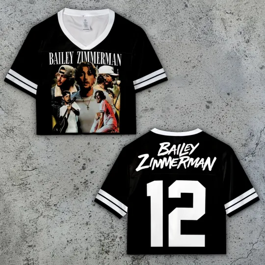 Discover Bailey Zimmerman Tour Crop Top Mesh Baseball Jerseys, Different Night Same Rodeo Country Fan Tee