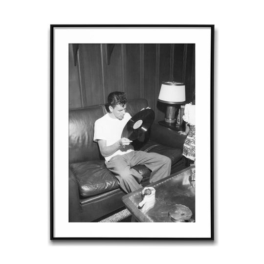 Discover Young Frank Sinatra Holding A Vinyl; Black & White Wall Art Poster, Vintage Print, Photography Prints, Aesthetic Poster