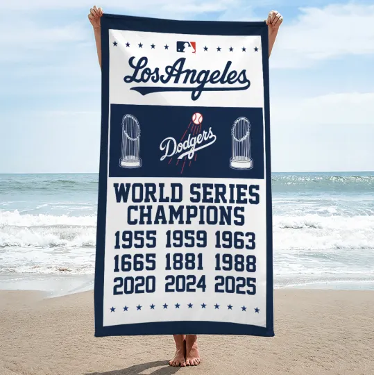 Discover Los Angeles Dodgers Rectangle Beach Towel