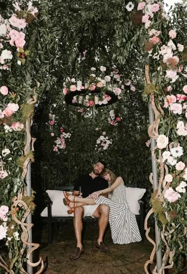 Swift & Travis Kelce Engagement Feet Up Vertical Poster