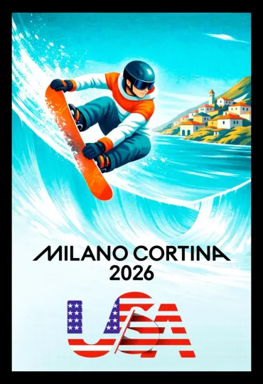 Discover 2026 Winter Games Series - SNOWBOARDING • Poster Wall Art