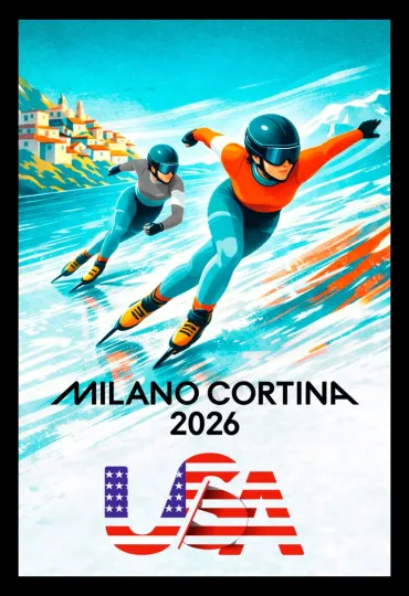 Discover 2026 Winter Games Series - SPEED SKATING • Poster Wall Art