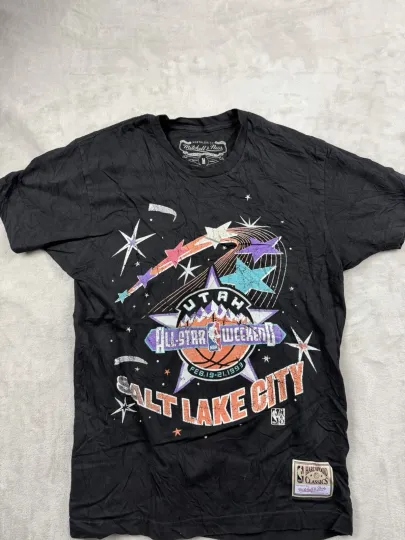 Discover Mitchelle & Ness 1993 All Star Weekend T Shirt Men's Medium Black HWC NBA Utah