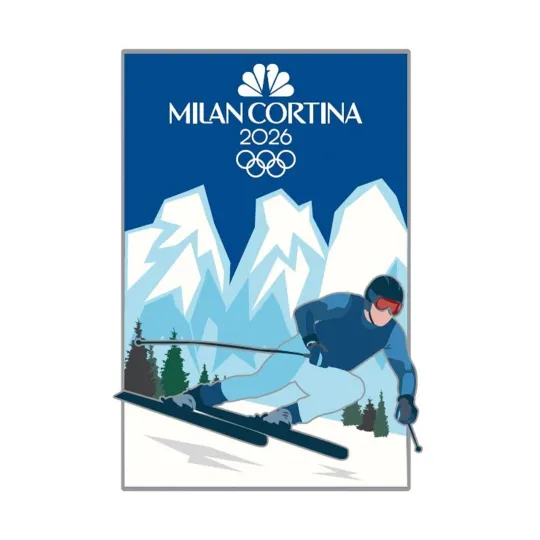Milano Cortina 2026 Winter Olympics NBC Media Ski Poster Vertical Premium Matte