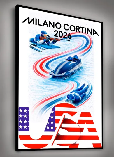 Discover 2026 Winter Games Poster Print • Precision USA • Canvas Wall Art Décor