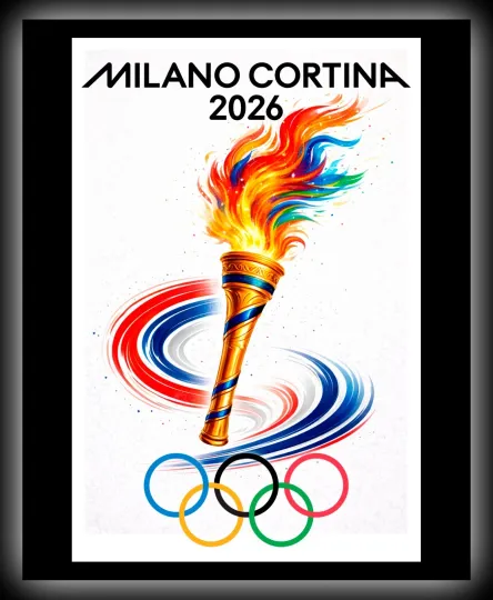 Discover 2026 Winter Games Poster Print • Flame • Metal Wall Art