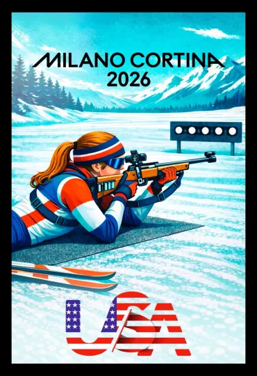 Discover 2026 Winter Games Series - BIATHLON • Poster Wall Art