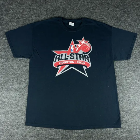 Discover NBA All Star Game Shirt Men’s Black XL Houston Basketball Graphic Tee 2013
