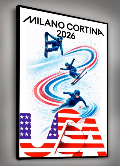 Discover 2026 Winter Games Poster Print • Momentum USA • Canvas Wall Art Décor