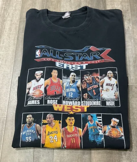 Discover VTG NBA All Star Game Rap Lot Tee 2011 Kobe Bryant Lebrun James