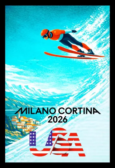 Discover 2026 Winter Games Series - SKI JUMPING  • Poster Wall Art