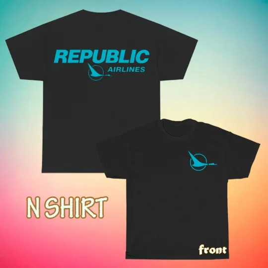 Discover New Republic Airlines Logo Unisex T-Shirt Double Sided